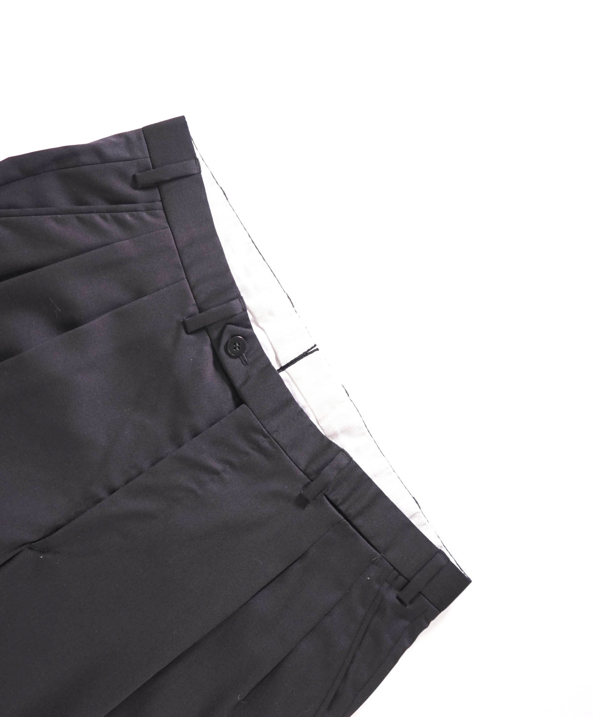 $1,095 BRIONI - Black Super 150's Wool Pleated Pants - 34W