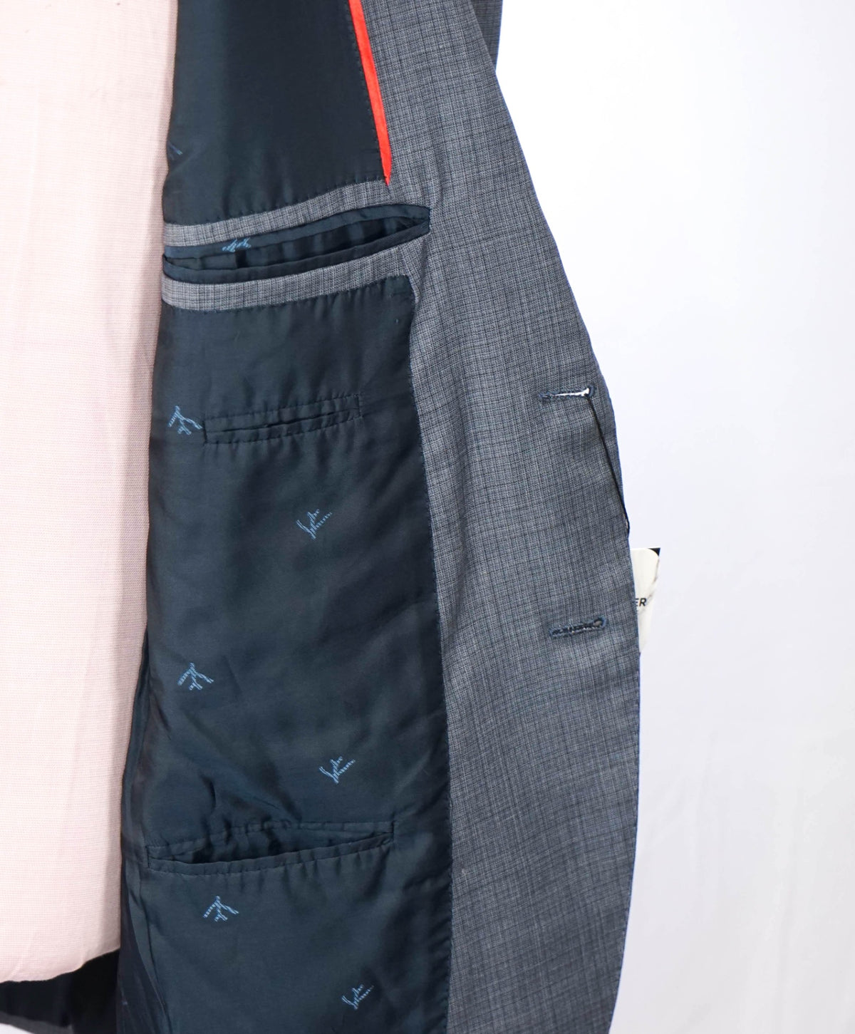 $3,295 ISAIA - Steel Blue Check Wool Blazer - 44R