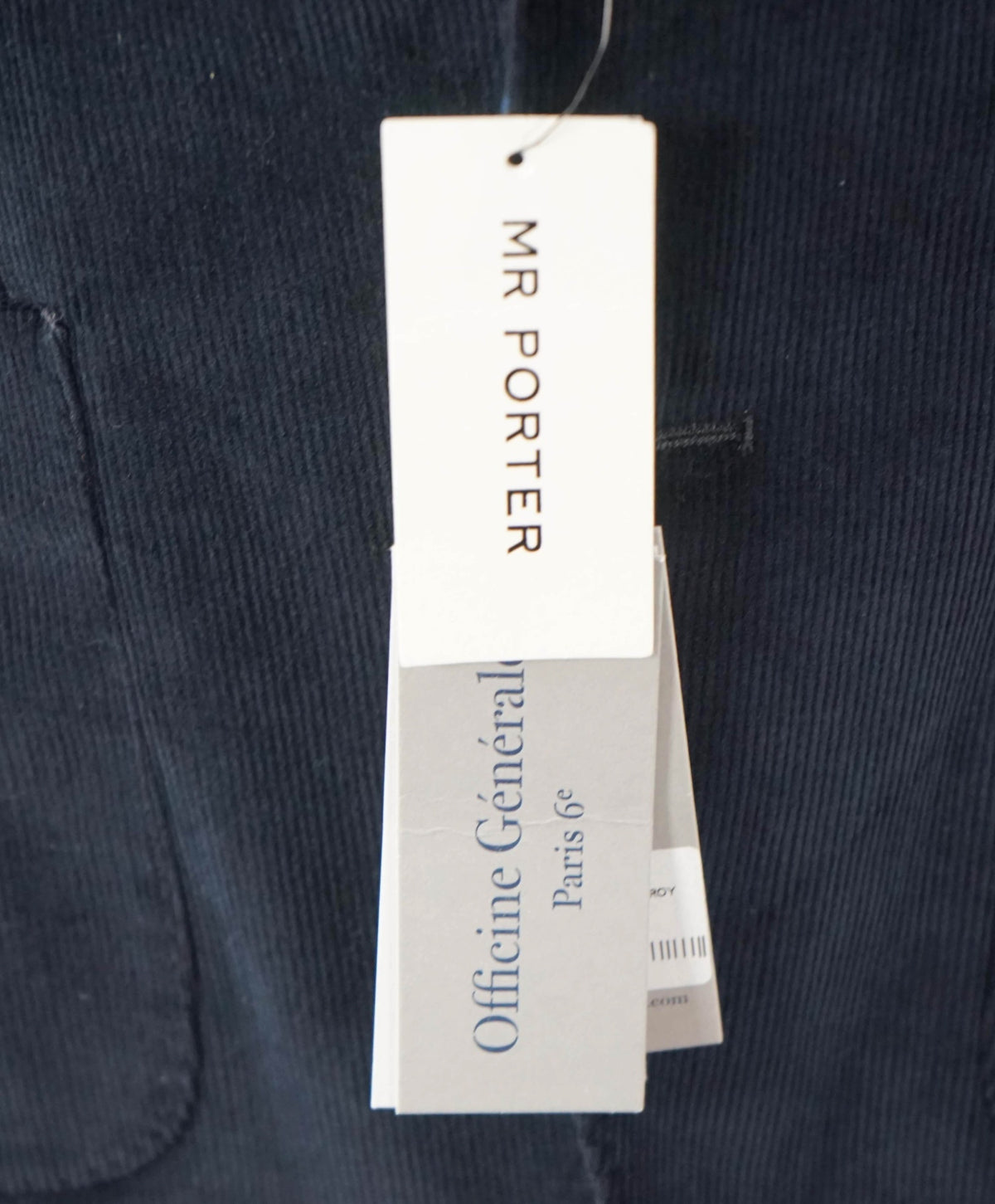 $795 OFFICINE GENERALE - Navy Blue Corduroy Blazer - 38