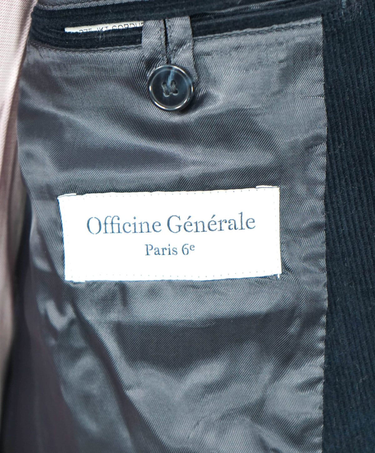 $795 OFFICINE GENERALE - Navy Blue Corduroy Blazer - 38