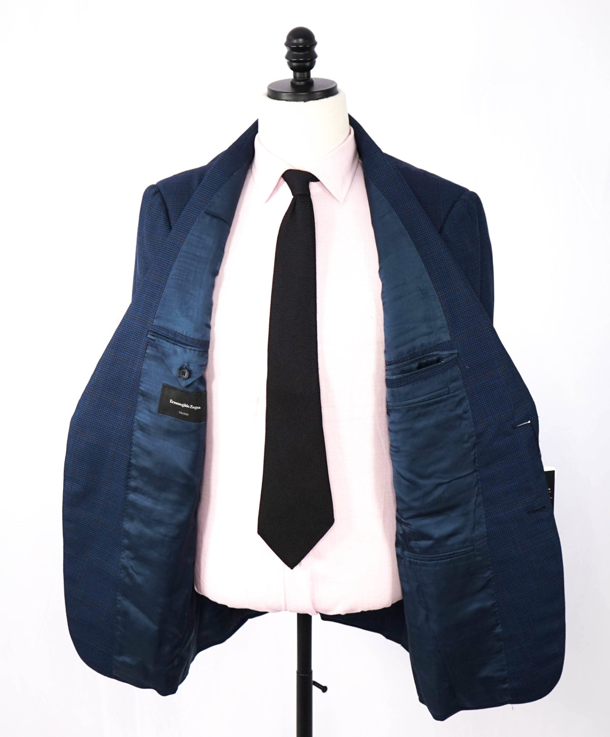 $3,450 ZEGNA - Navy Plaid TROFEO Wool Blazer - 42R