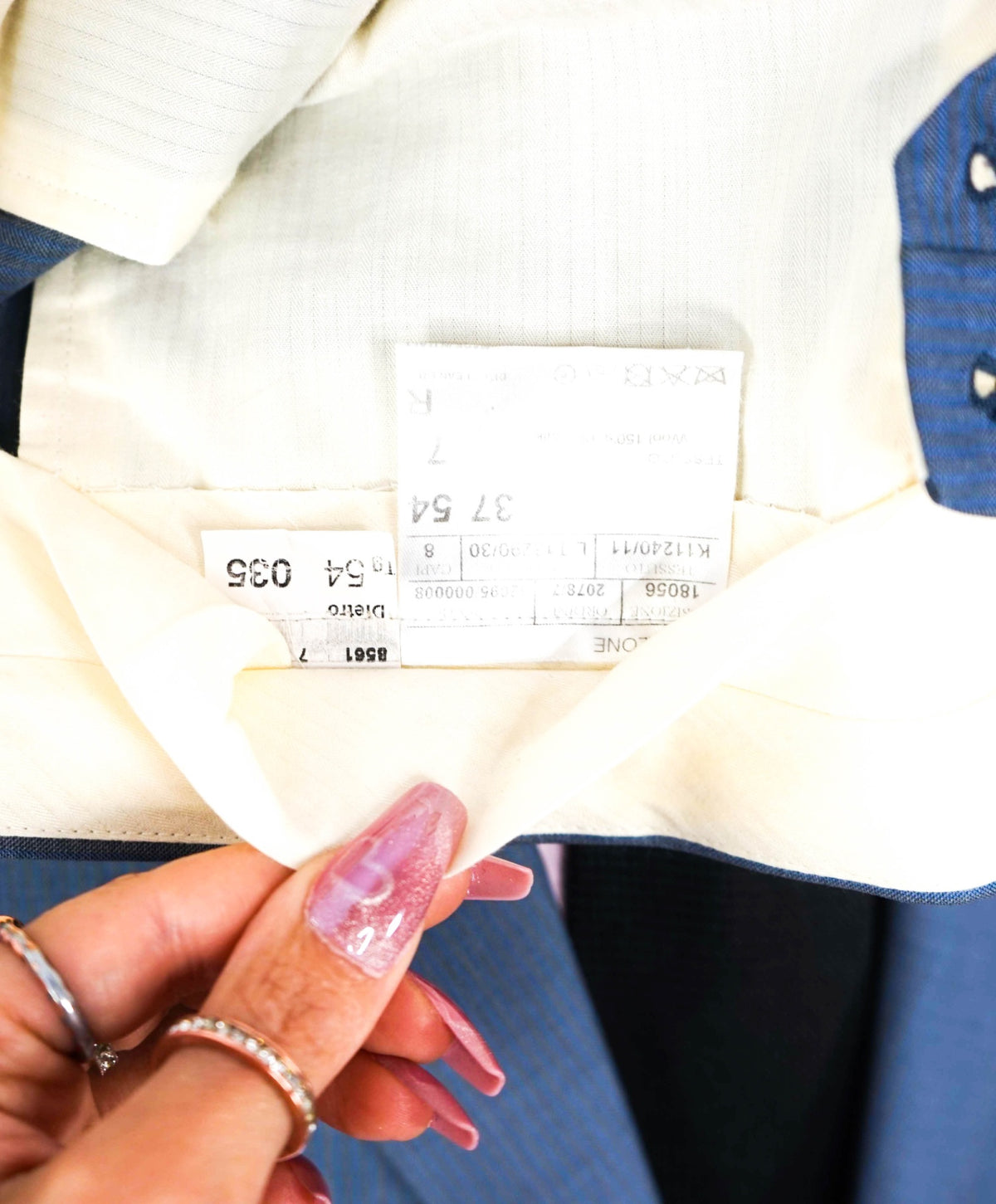 $3,000 CANALI - "EXCLUSIVE" Blue/Gray Stripe Wool/Silk Suit - 44R