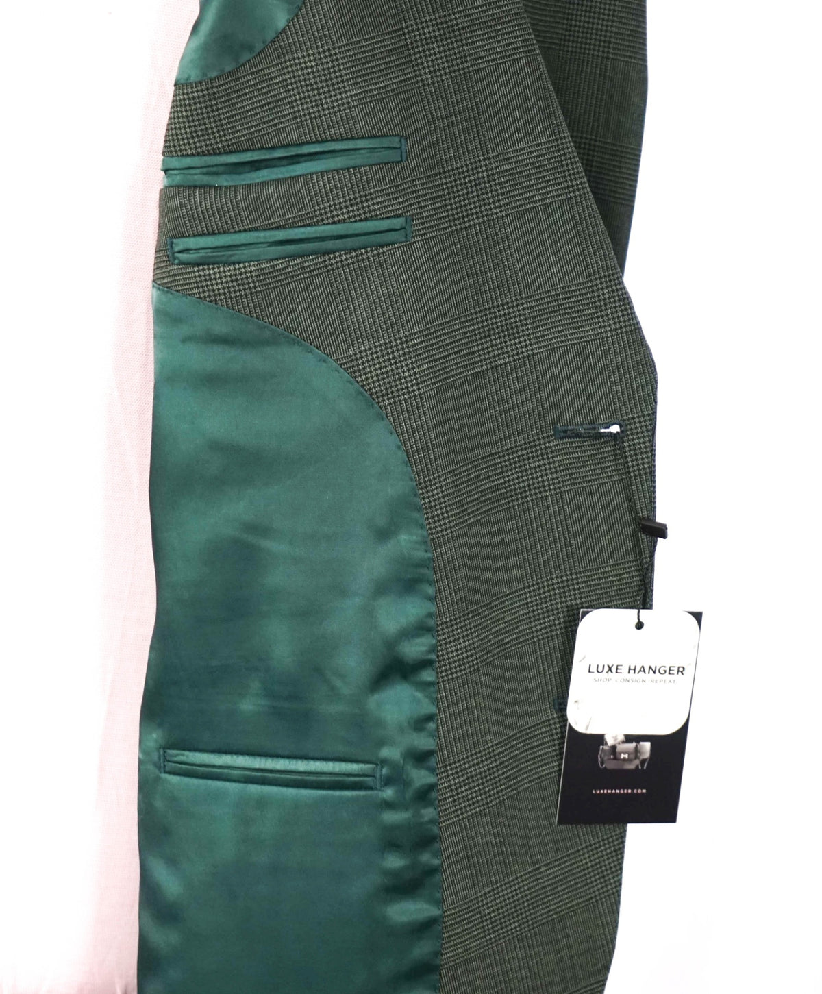 BACK LAWRENCE - Green Prince of Wales CANVASSED Blazer - 42R