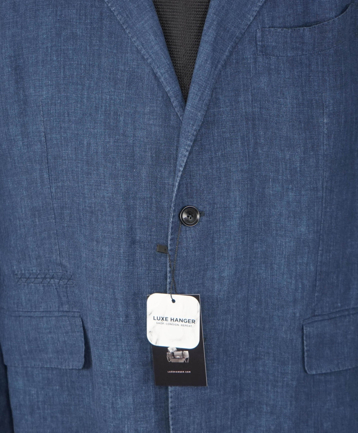$3,750 ZEGNA - Blue Washed Distressed Pure Linen Blazer - 46R