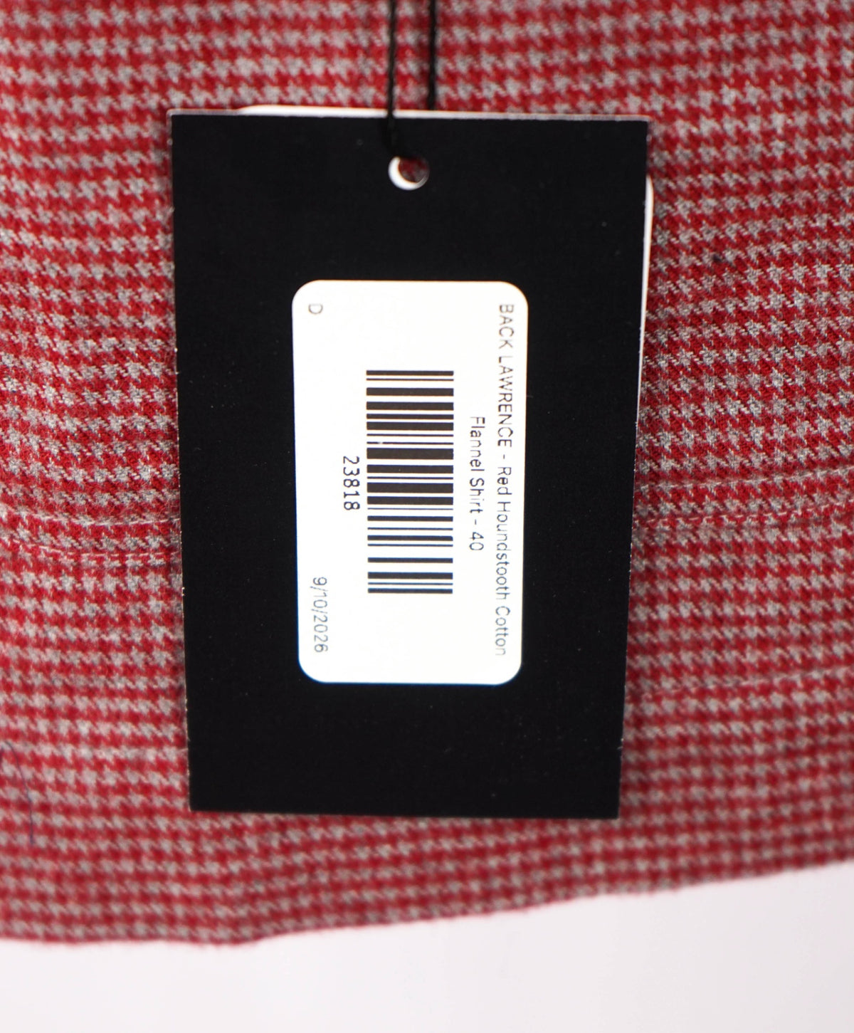$325 BACK LAWRENCE - Red Houndstooth Flannel Shirt Jacket - 40R