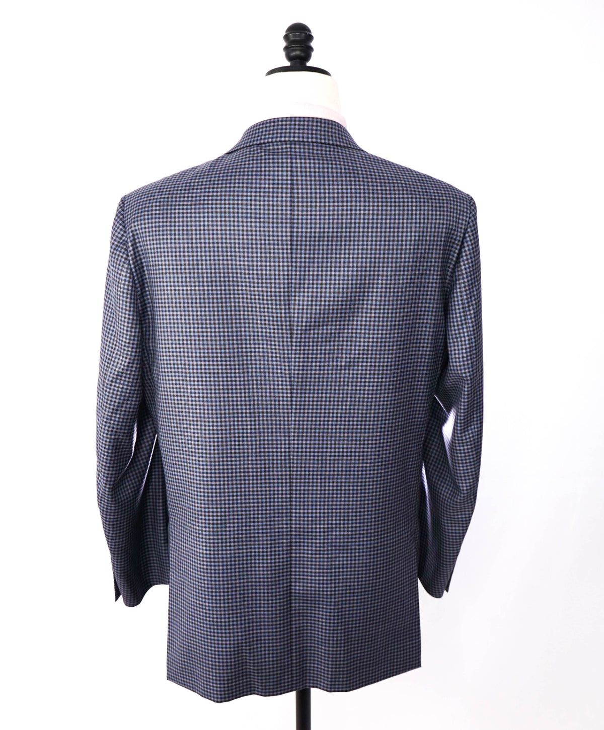 $2,795 ZEGNA - Blue Purple Gingham Wool Blazer - 46R