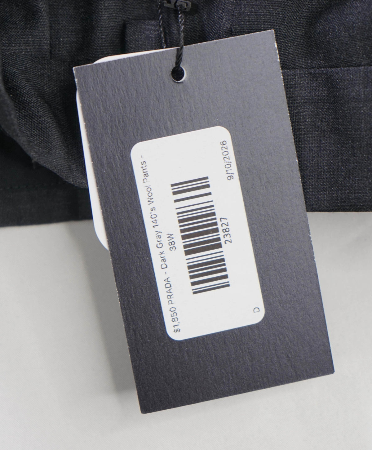 $1,850 PRADA - Dark Gray 140's Wool Pants - 38W