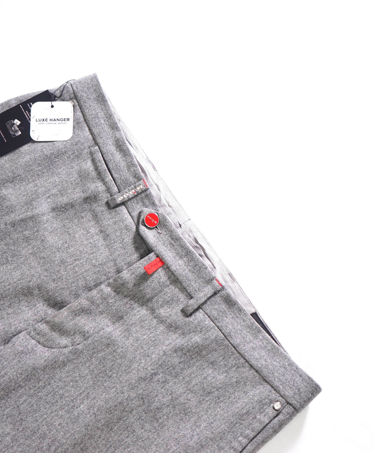 $1,995 KITON - Gray Flannel Skinny Wool Dress Pants - 37W