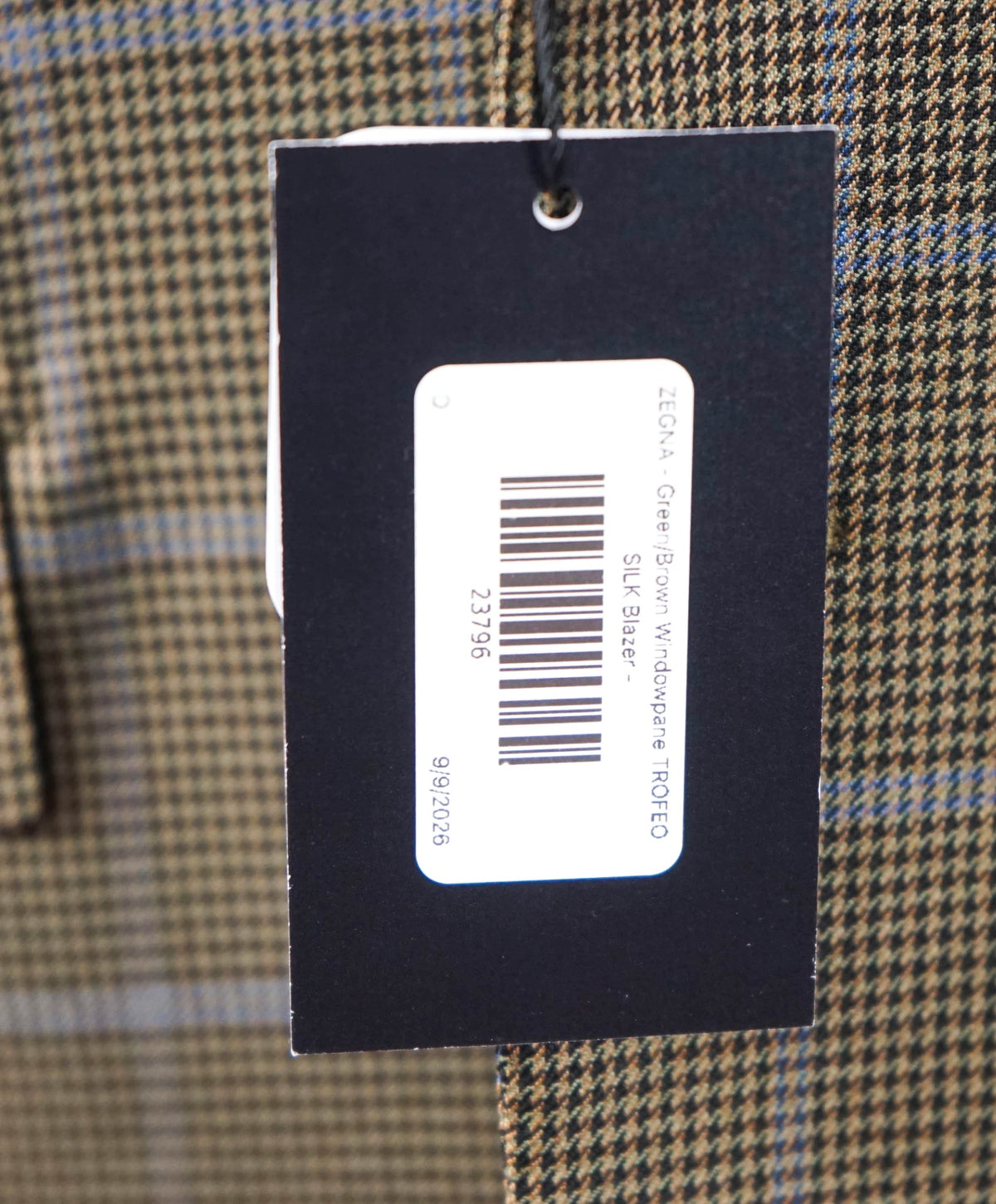 ZEGNA - Green/Brown Windowpane TROFEO SILK Blazer - 44R