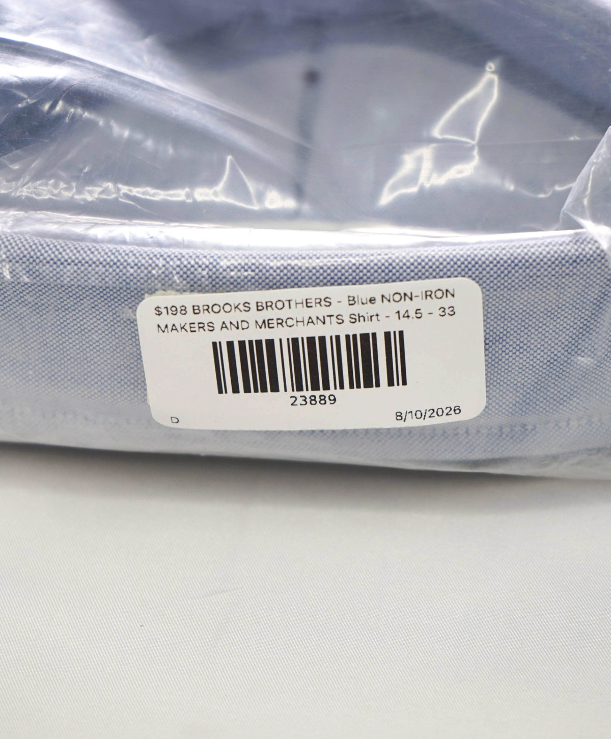 $198 BROOKS BROTHERS - Blue NON-IRON MAKERS AND MERCHANTS Shirt - 14.5 - 33