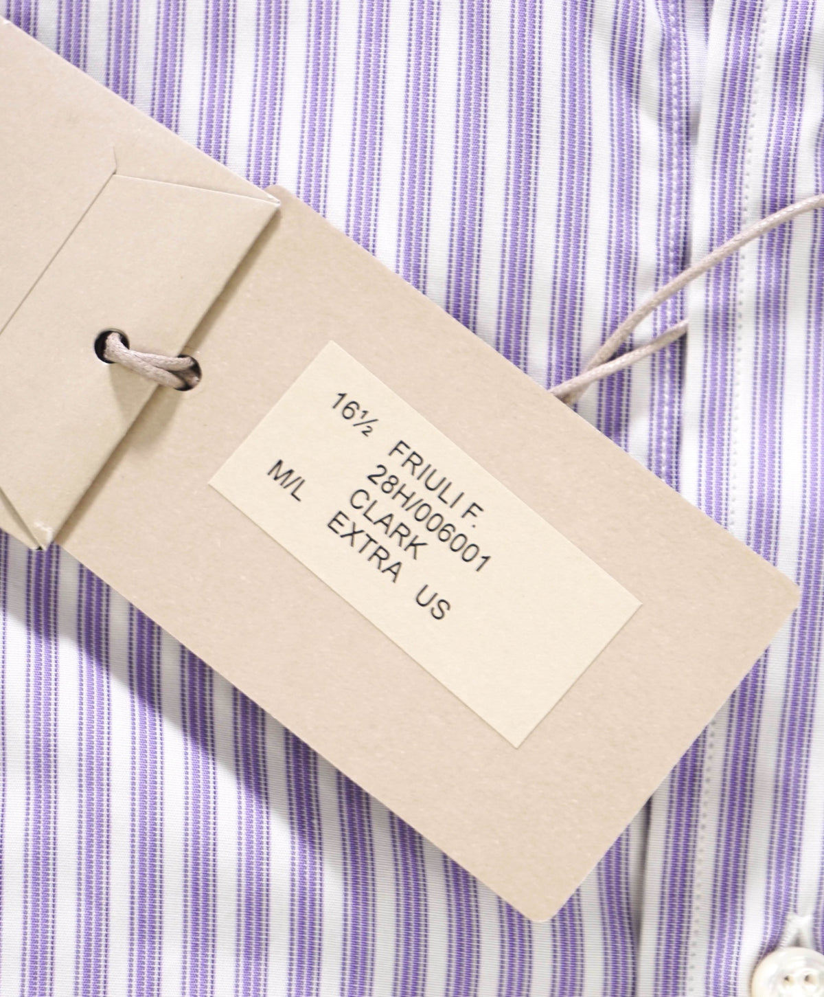 $795 BRIONI - Purple Stripe Shirt - 16.5 - 42