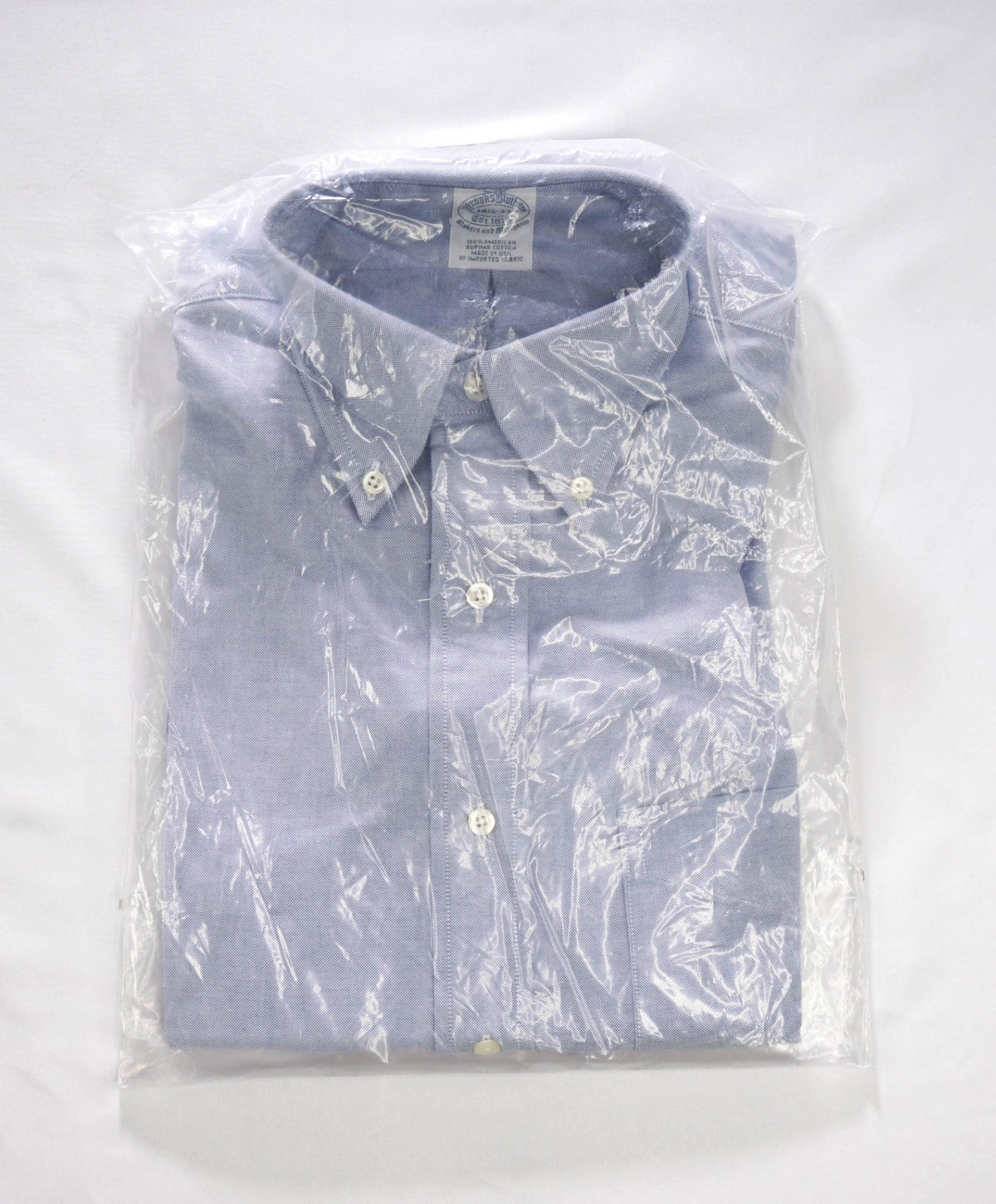 $198 BROOKS BROTHERS - Blue NON-IRON MAKERS & MERCHANTS Shirt - 14.5 - 33
