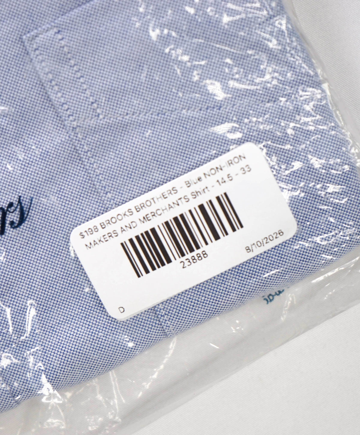 $198 BROOKS BROTHERS - Blue NON-IRON MAKERS & MERCHANTS Shirt - 14.5 - 33