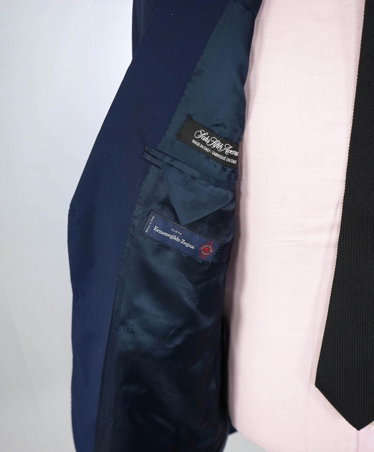 $995 ZEGNA - For SFA - Navy Blue Wool/Silk Blazer - 42R