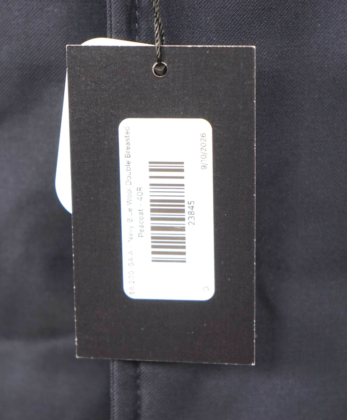 $6,200 ISAIA - Navy Blue Wool Double Breasted Peacoat - 40R