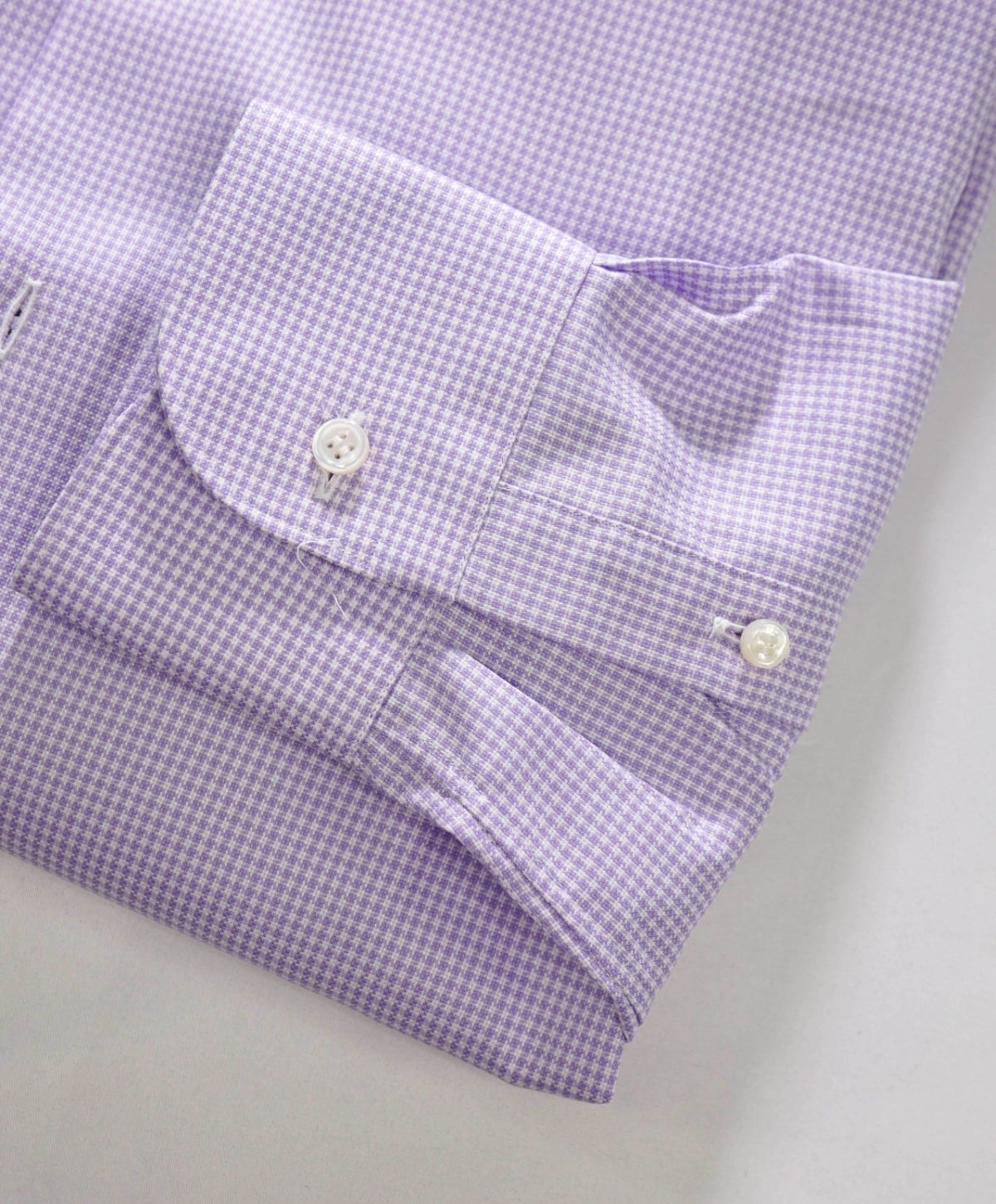 $795 BRIONI - Purple Micro Houndstooth Shirt - 16.5 - 42