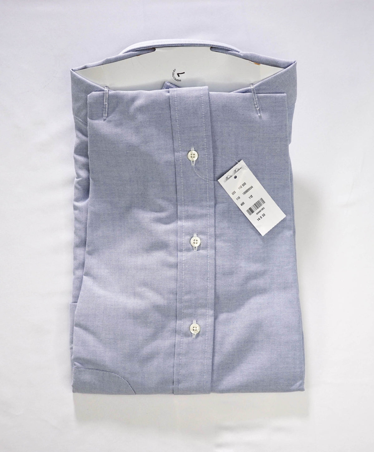 $198 BROOKS BROTHERS - Blue NON-IRON MAKERS AND MERCHANTS Shirt - 14.5 - 33