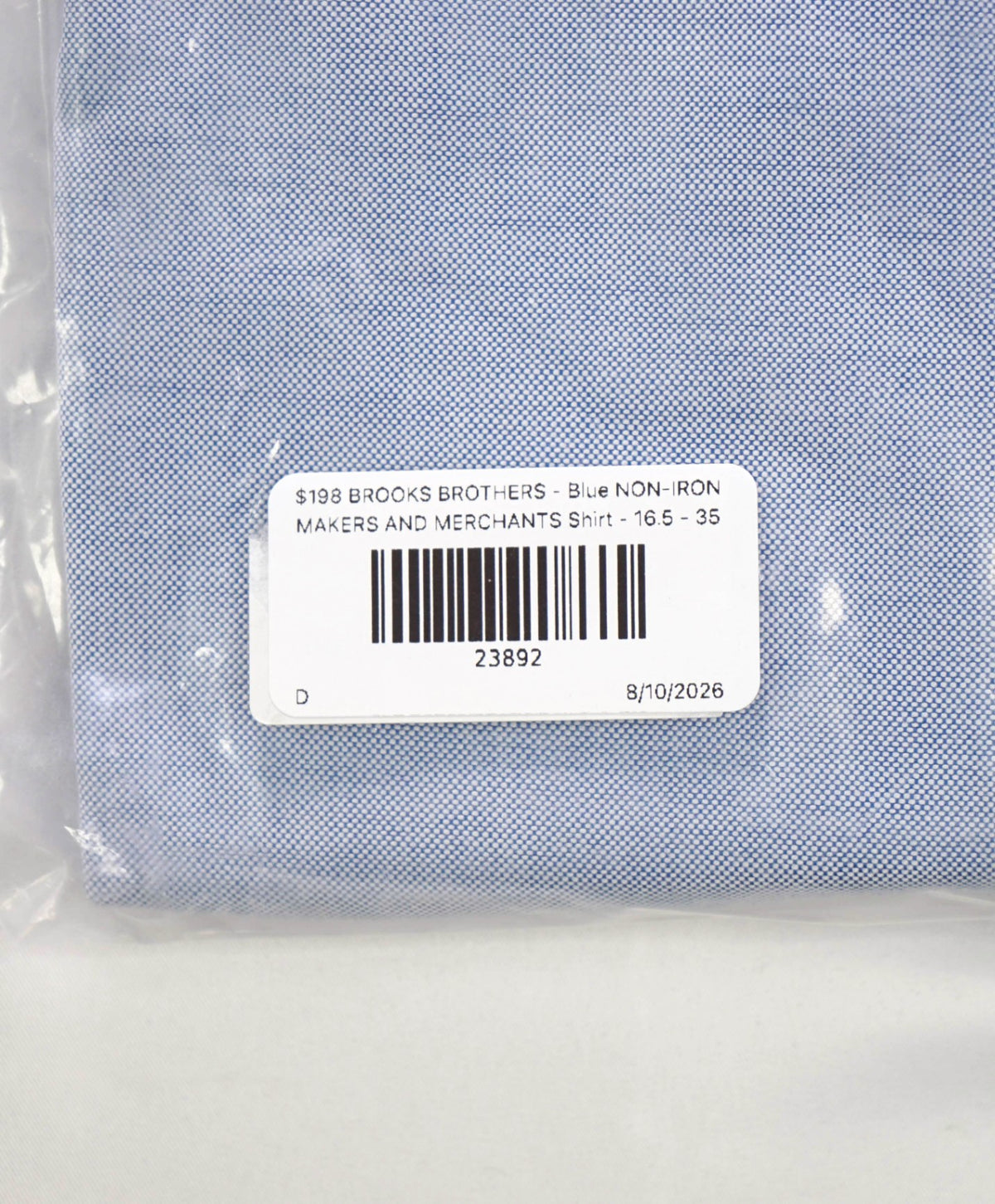 $198 BROOKS BROTHERS - Blue NON-IRON MAKERS & MERCHANTS Shirt - 16.5 - 35