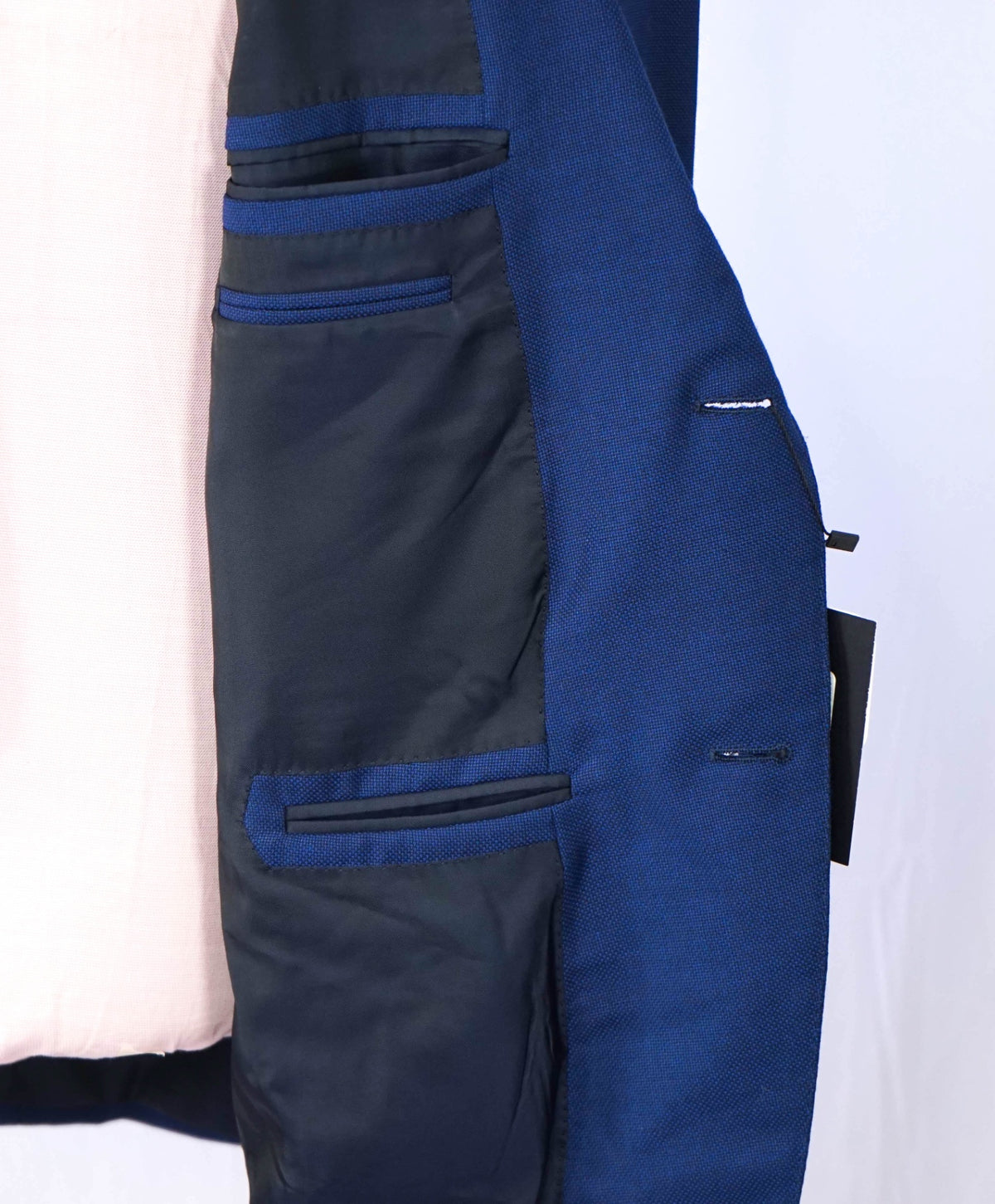 $3,295 ZEGNA - Blue Birdseye Wool/Silk "ACHILLFARM" Blazer - 46R