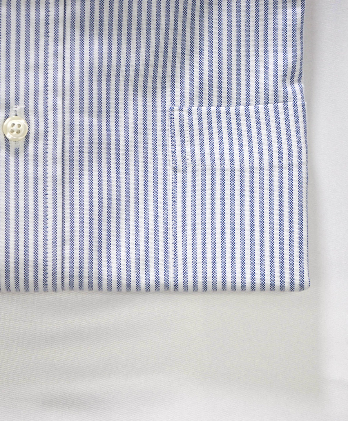 $198 BROOKS BROTHERS - Blue Stripe NON-IRON MAKERS & MERCHANTS Shirt - 15.5 - 34