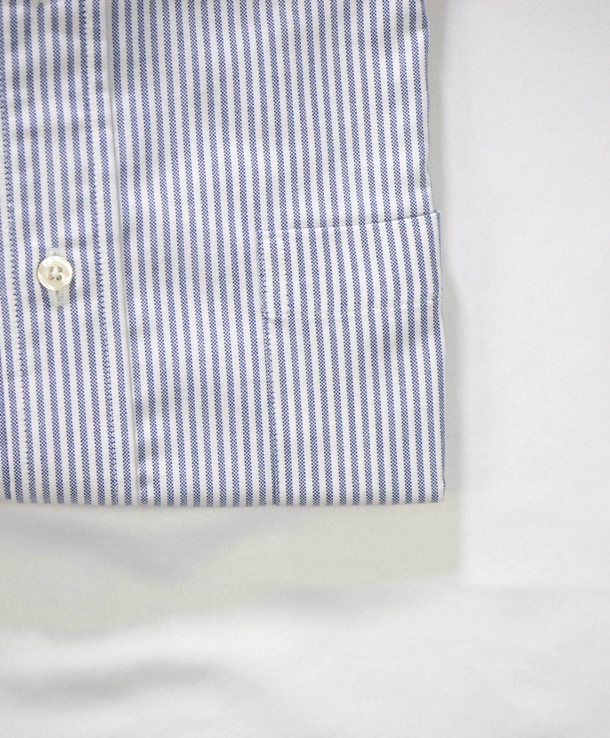 $198 BROOKS BROTHERS - Blue Stripe NON-IRON MAKERS & MERCHANTS Shirt - 14.5 - 32