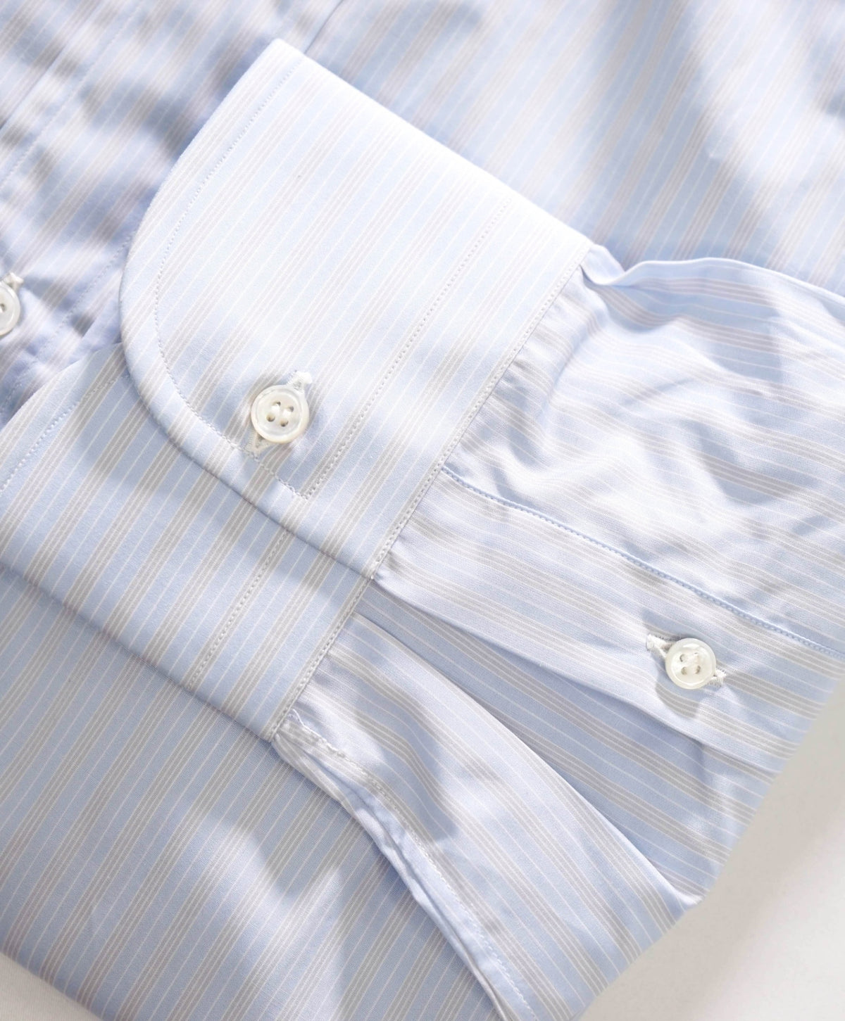 $795 BRIONI - Blue/Gray Stripe Shirt - 16.5 - 42