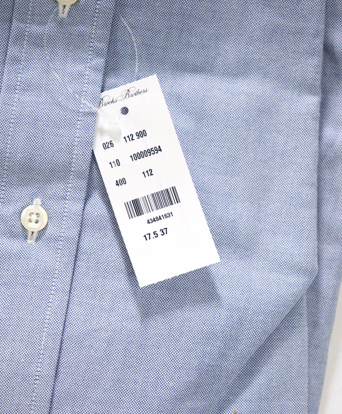 $198 BROOKS BROTHERS - Blue NON-IRON MAKERS & MERCHANTS Shirt - 17.5 - 37