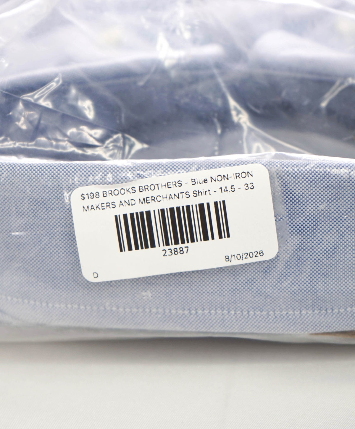 $198 BROOKS BROTHERS - Blue NON-IRON MAKERS & MERCHANTS Shirt - 14.5 - 33