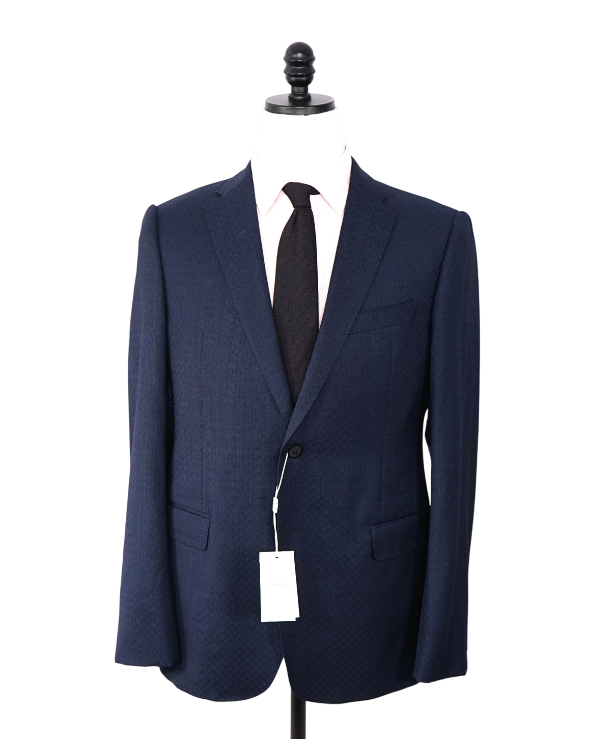 $1,995 ARMANI COLLEZIONI - Navy Geometric "M-LINE" Suit - 40R
