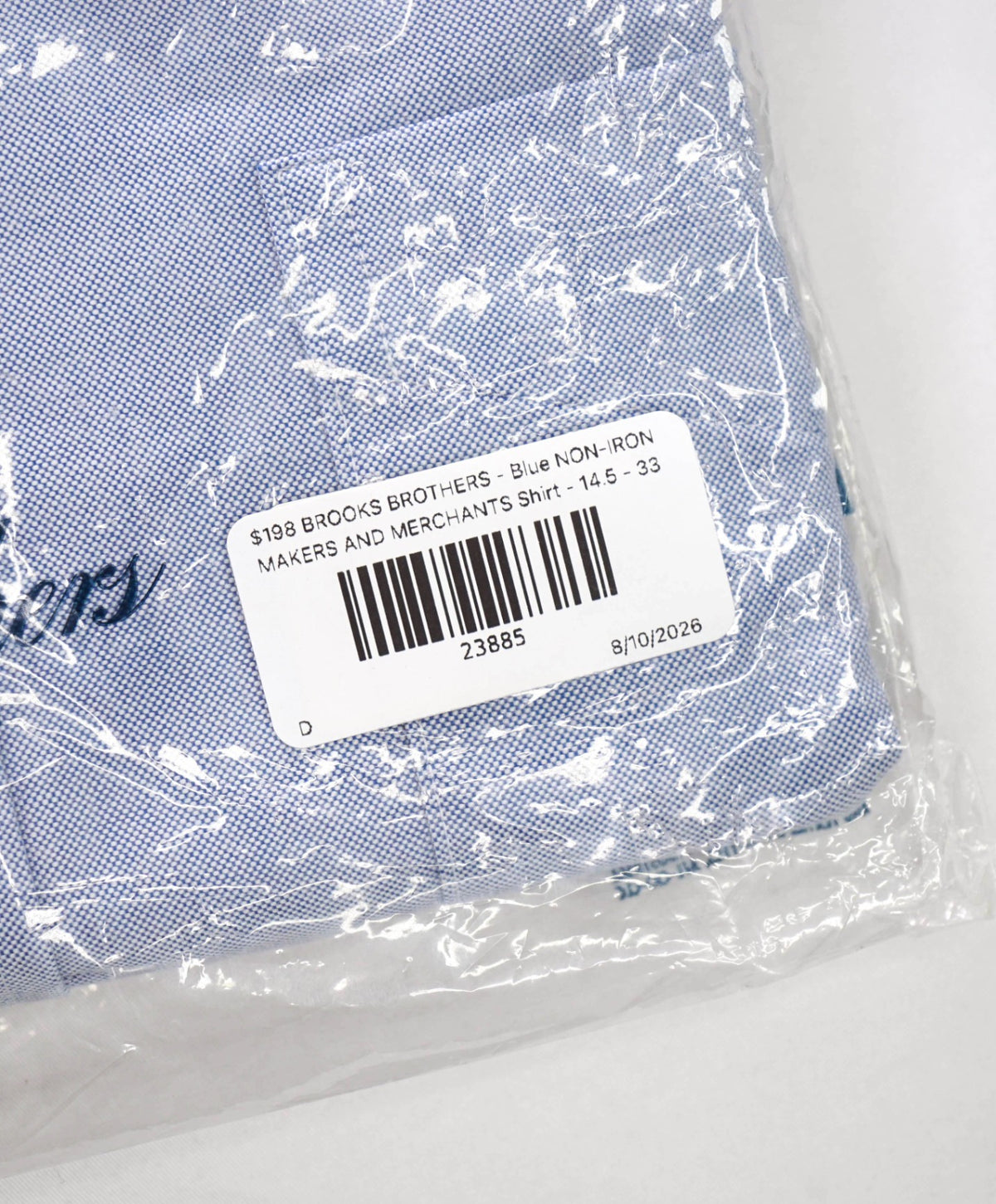 $198 BROOKS BROTHERS - Blue NON-IRON MAKERS & MERCHANTS Shirt - 14.5 - 33