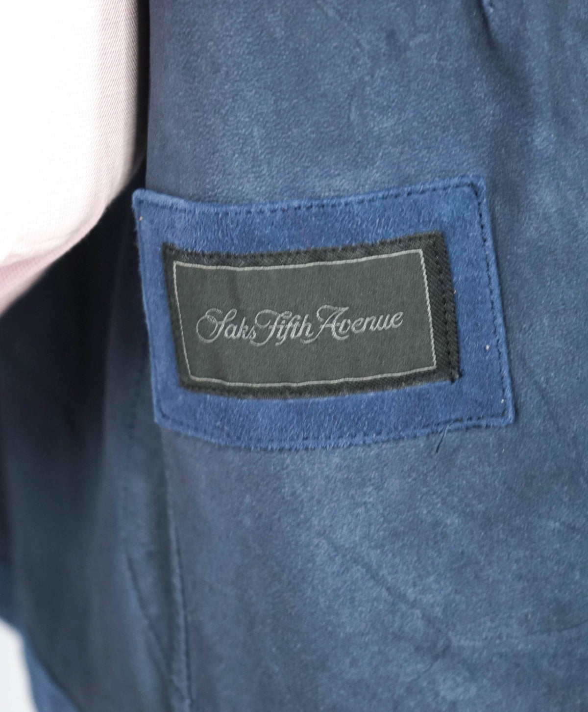 $1,495 SAKS FIFTH AVENUE - Navy Blue GOAT SUEDE Blazer - 46R