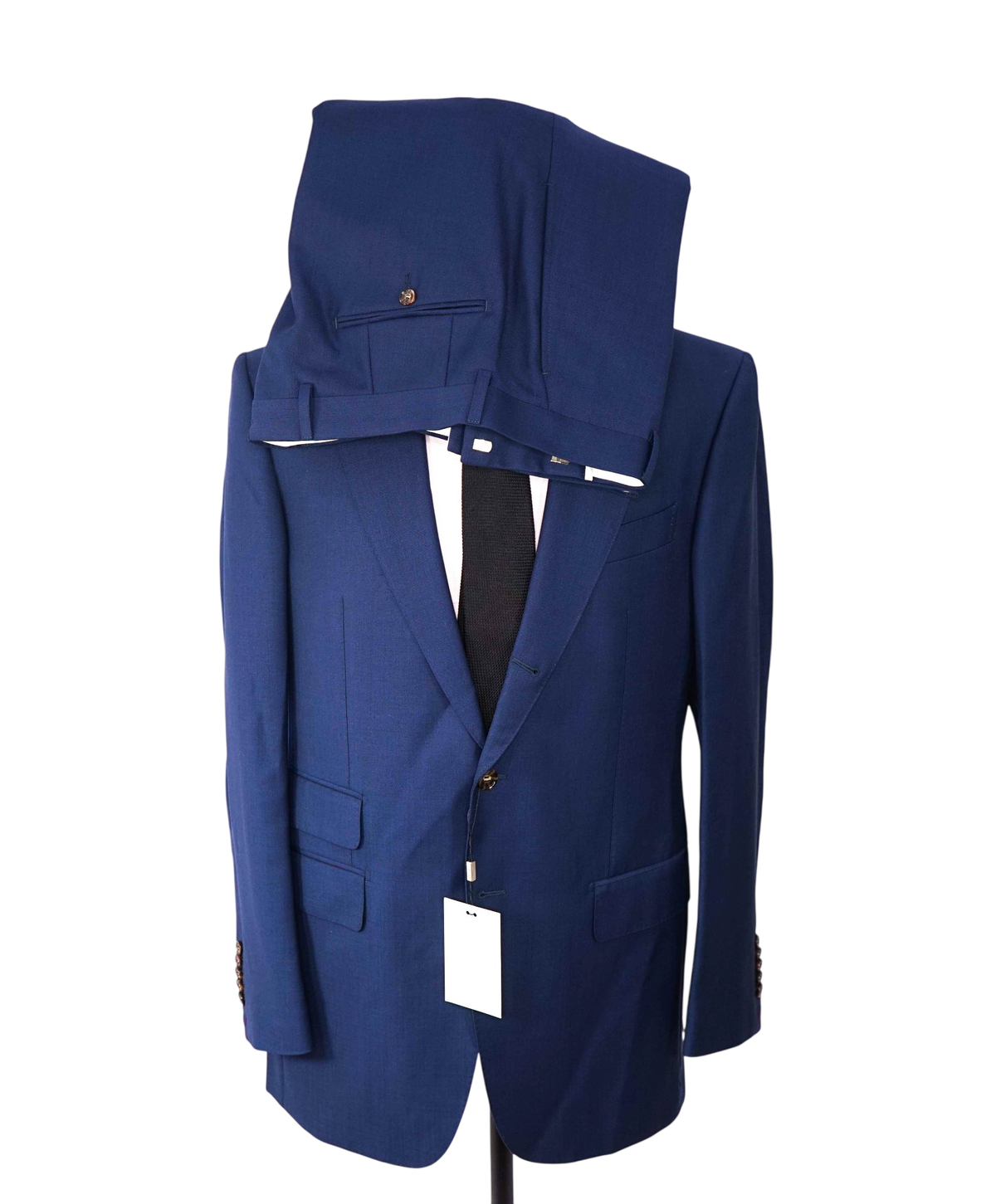 $700 SUITSUPPLY - ZIGNONE Navy Super 120's Peak Lapel Suit - 44L