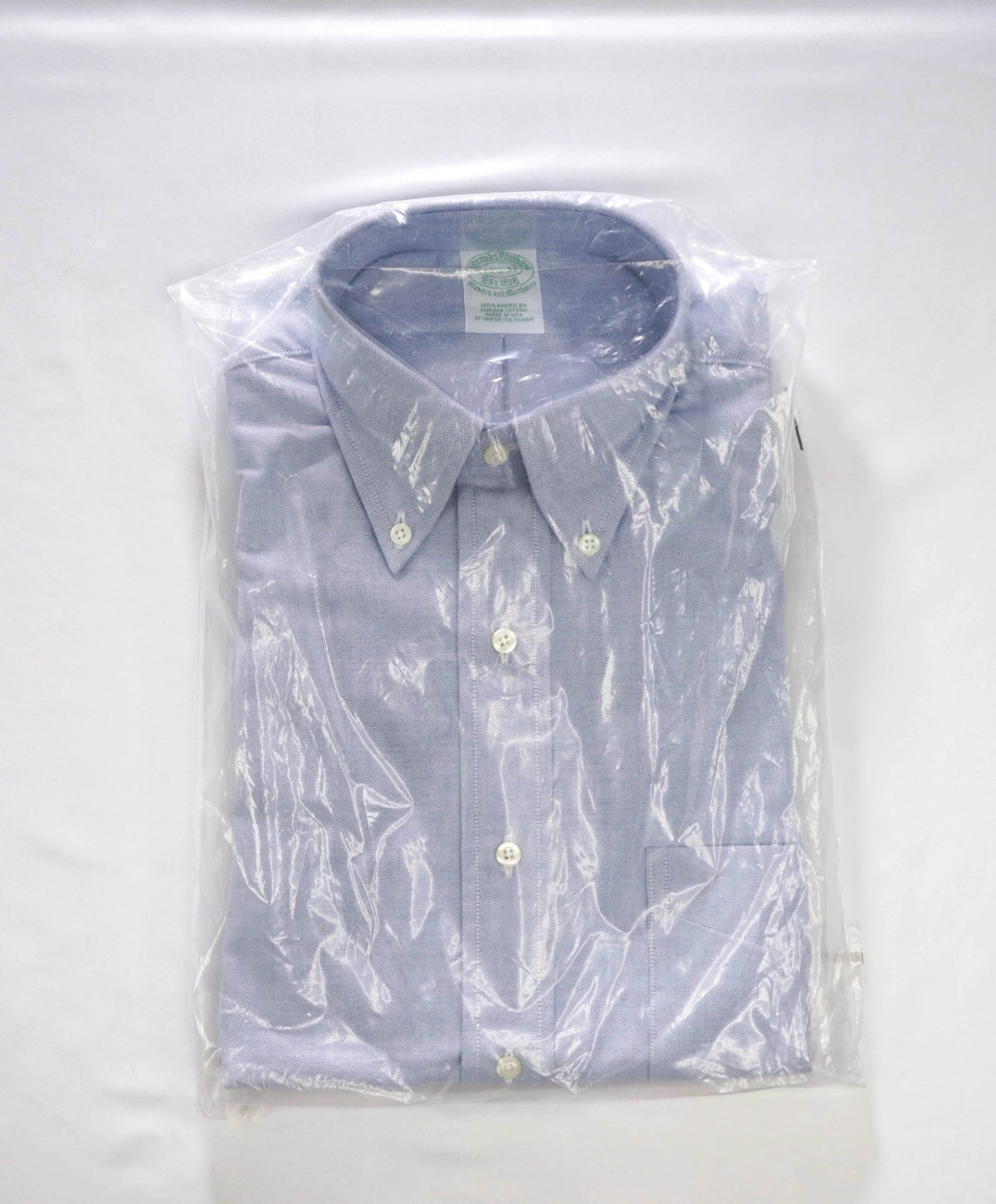 $198 BROOKS BROTHERS - Blue NON-IRON MAKERS AND MERCHANTS Shirt - 14.5 - 33