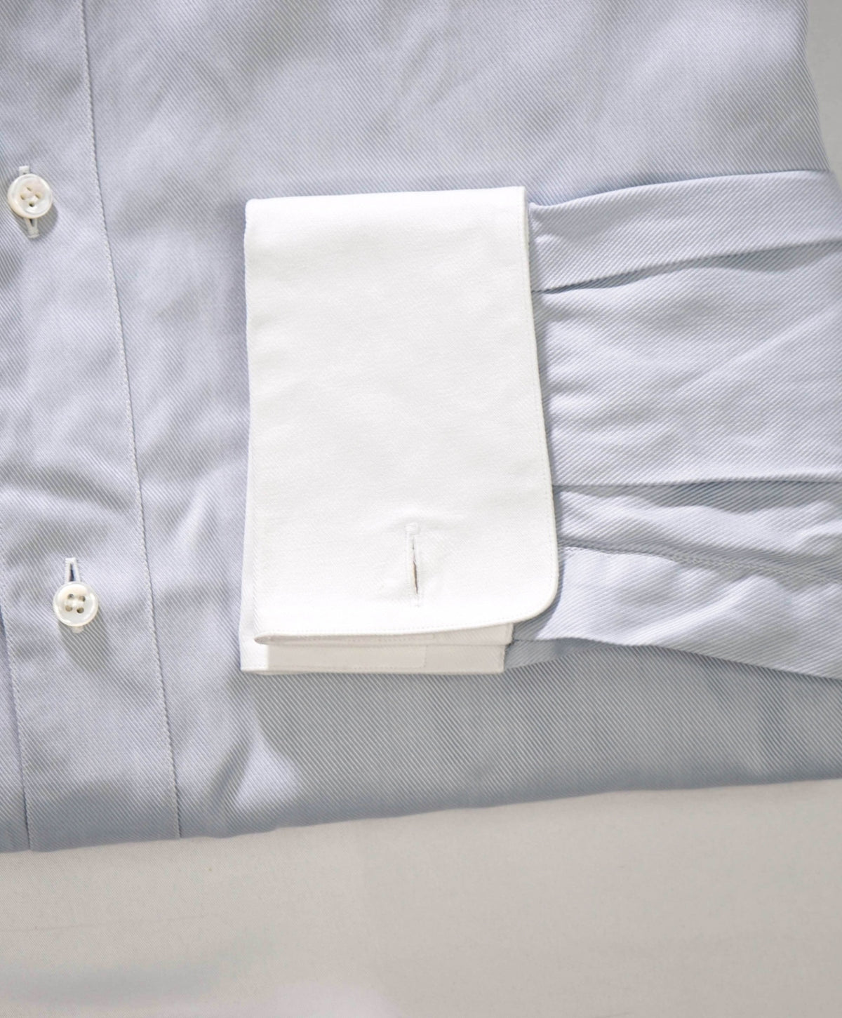 $900 BRIONI - Contrast Collar Bar Blue Cotton Shirt - 15 - 38
