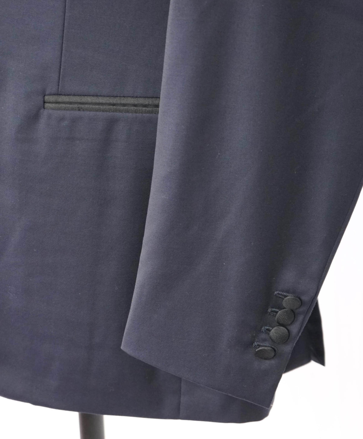 $4,595 ISAIA - "AQUASPIDER" PEAK LAPEL Navy Wool Tuxedo - 42R