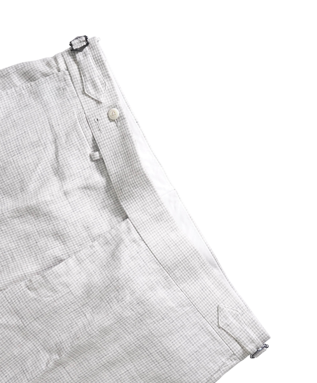 BACK LAWRENCE - Gray Houndstooth Linen/Cotton Tabs Pants - 38W