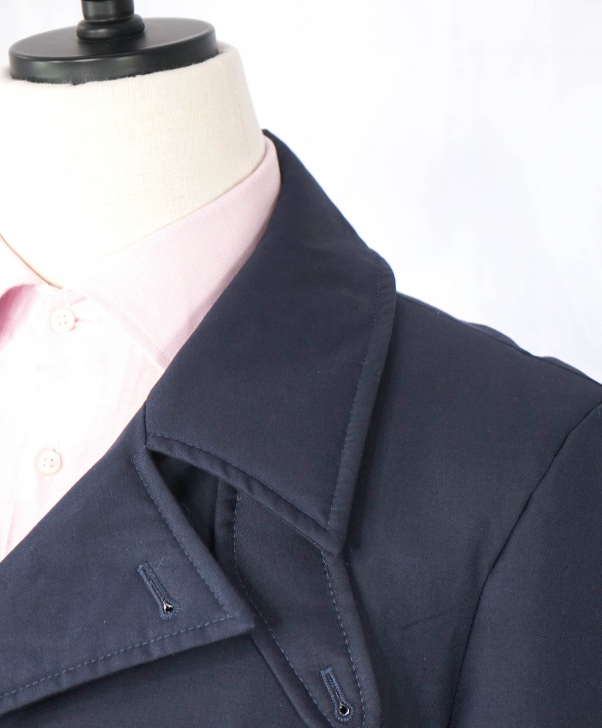 $6,200 ISAIA - Navy Blue Wool Double Breasted Peacoat - 40R