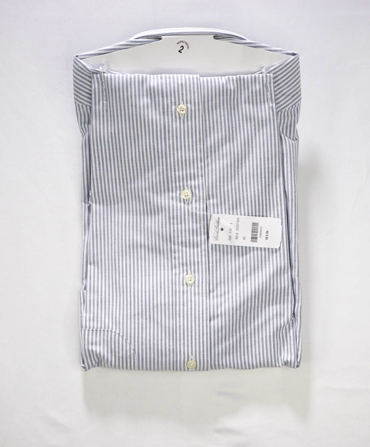 $198 BROOKS BROTHERS - Blue Stripe NON-IRON MAKERS & MERCHANTS Shirt - 16.5 - 34