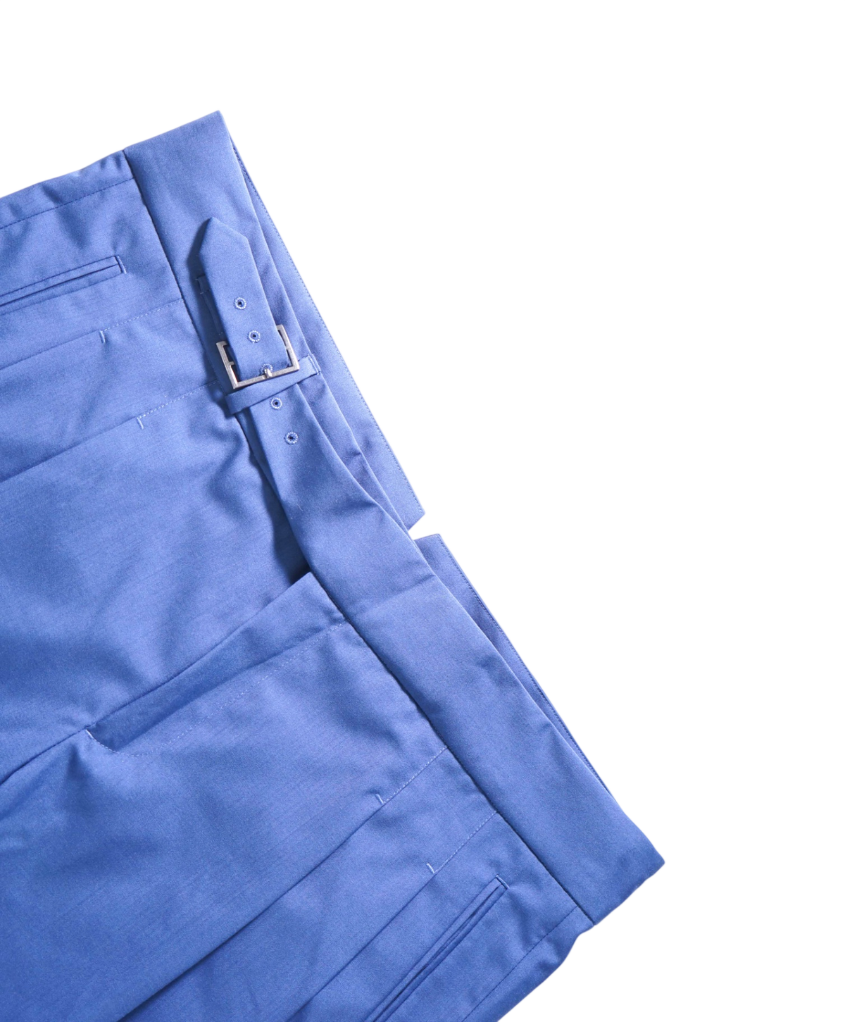 $495 BACK LAWRENCE - Blue Wool NEOPOLITAN BELTED Pants - 40W