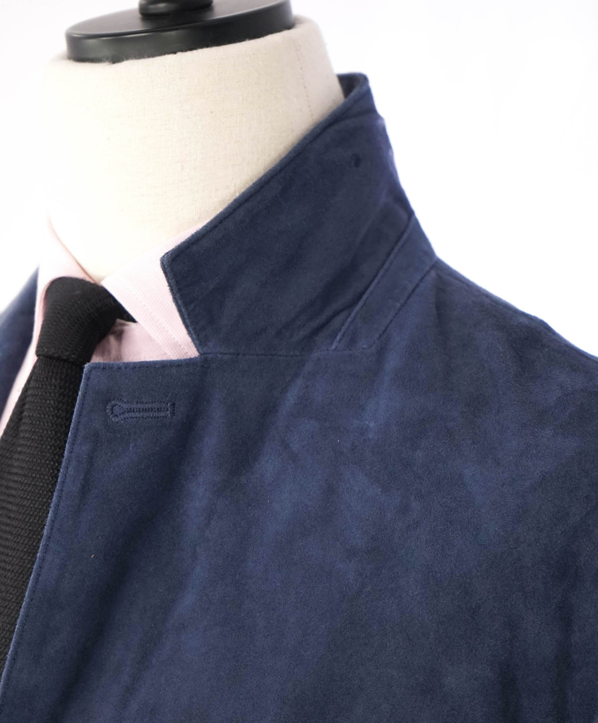 $1,495 SAKS FIFTH AVENUE - Navy Blue GOAT SUEDE Blazer - 46R
