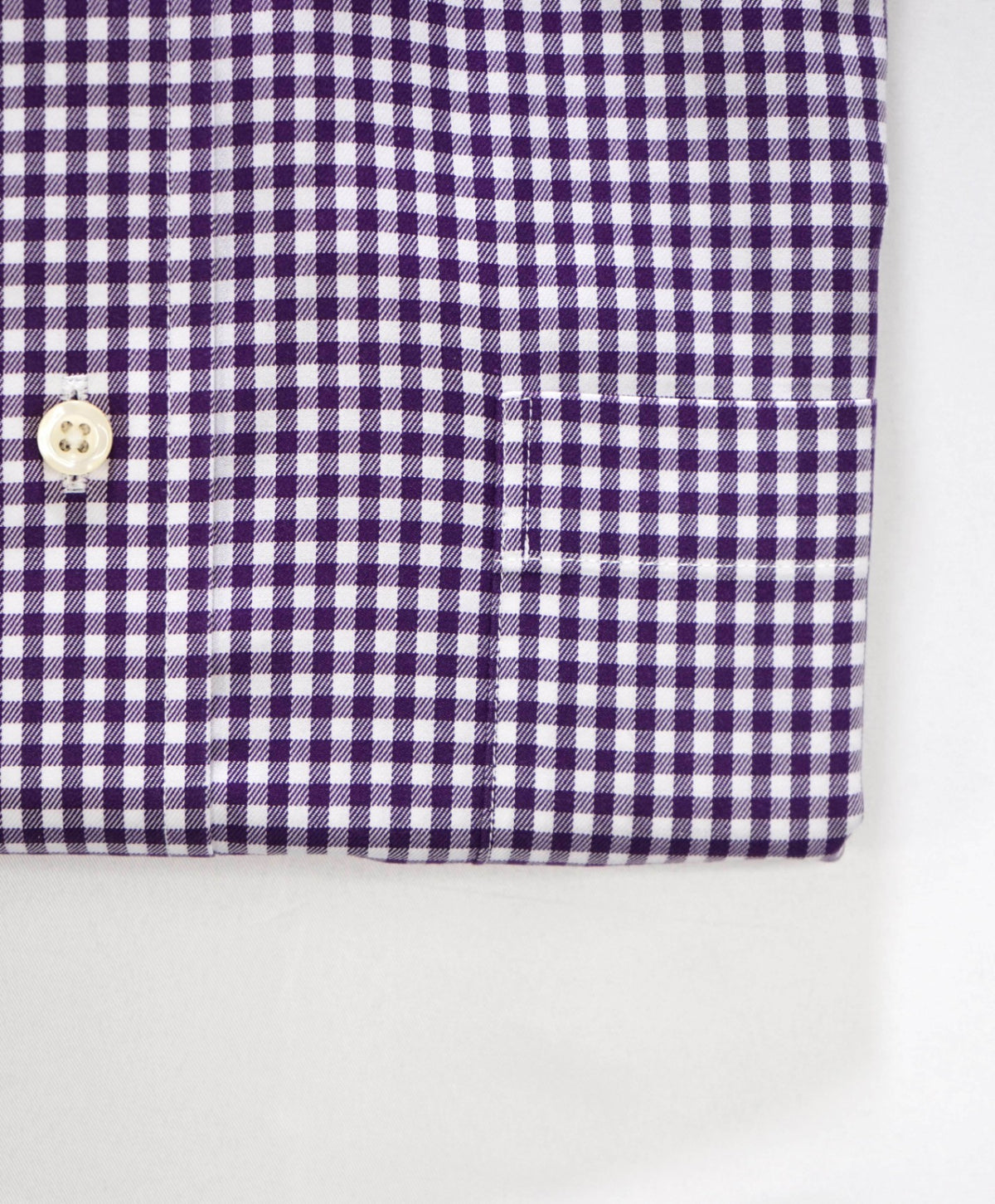 $128 BROOKS BROTHERS - Purple Gingham NON-IRON Shirt - 17 - 35