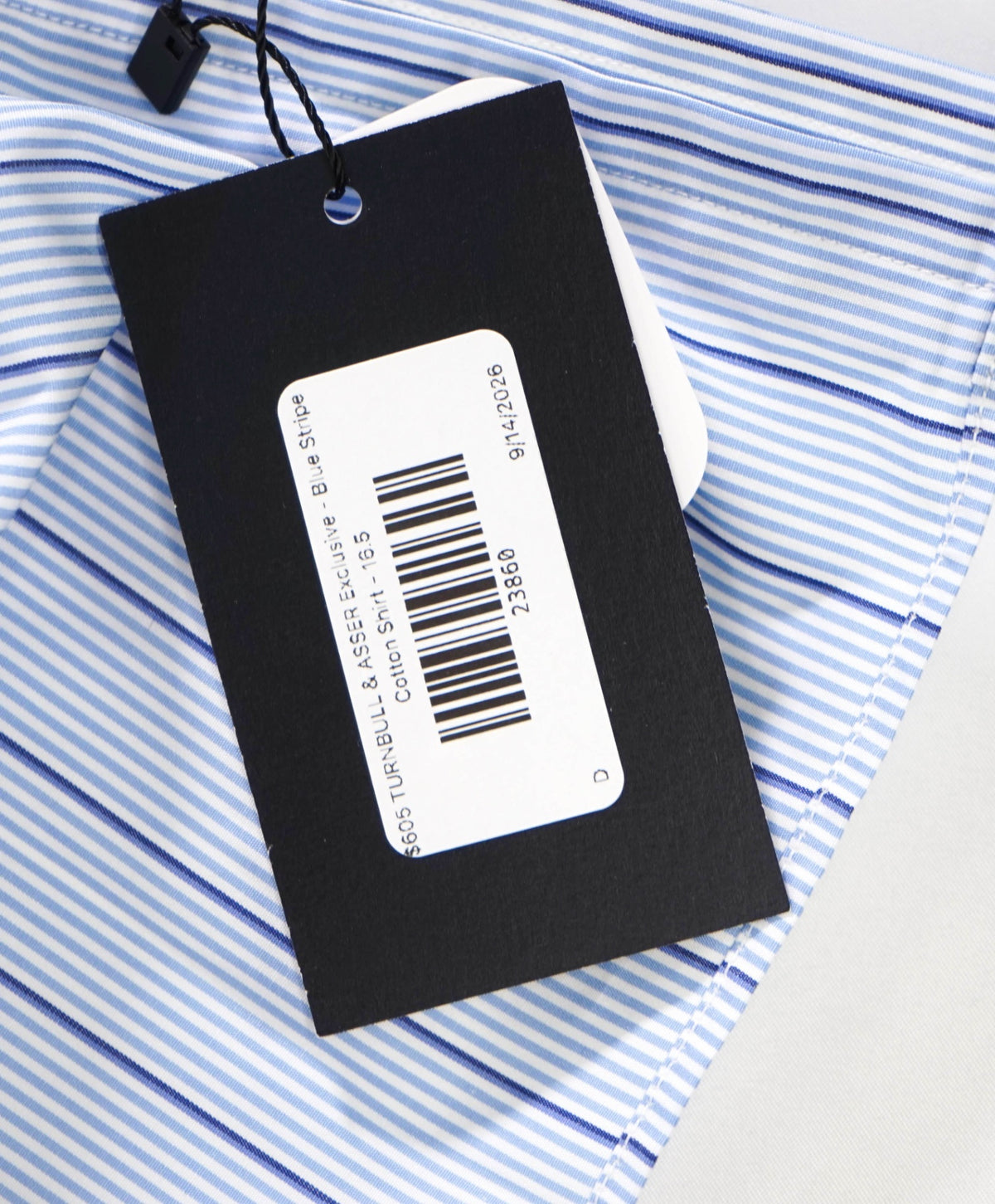 $605 TURNBULL & ASSER Exclusive - Blue Stripe Cotton Shirt - 16.5