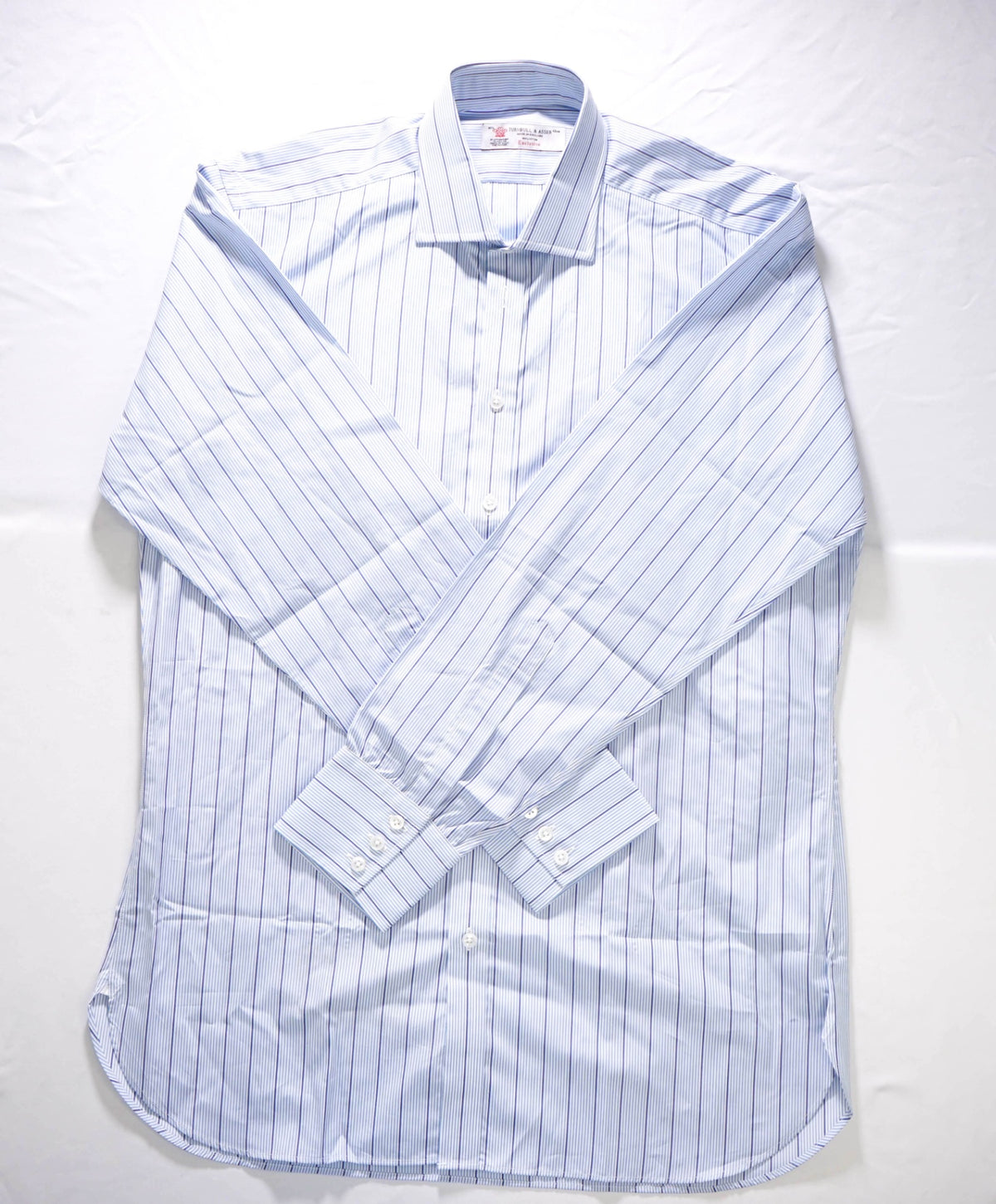 $605 TURNBULL & ASSER Exclusive - Blue Stripe Cotton Shirt - 16.5