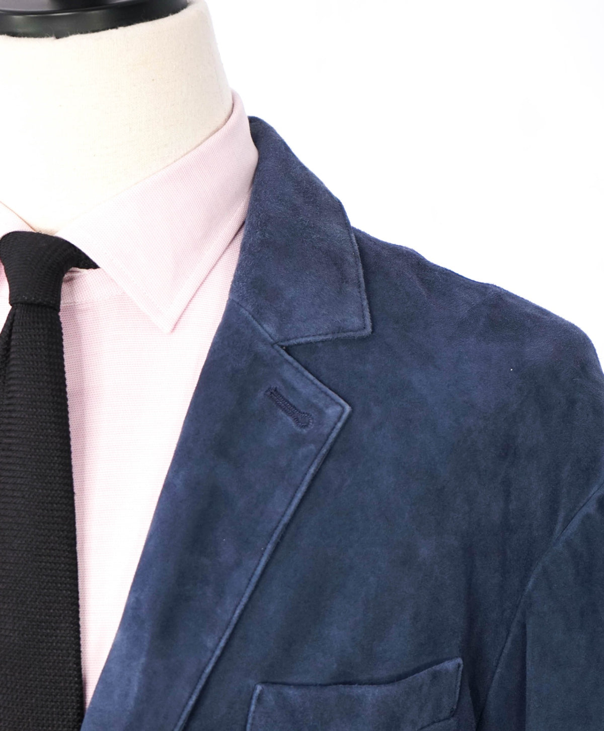 $1,495 SAKS FIFTH AVENUE - Navy Blue GOAT SUEDE Blazer - 46R