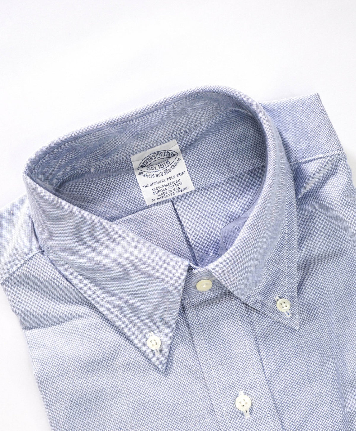 $198 BROOKS BROTHERS - Blue NON-IRON MAKERS & MERCHANTS Shirt - 16 - 34