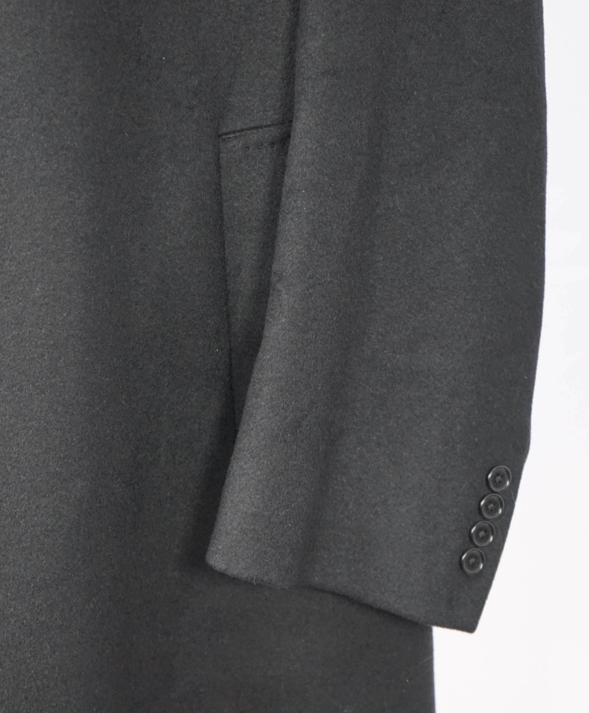 $1,998 SAKS FIFTH AVENUE - Black 100% Cashmere Topcoat - 46R