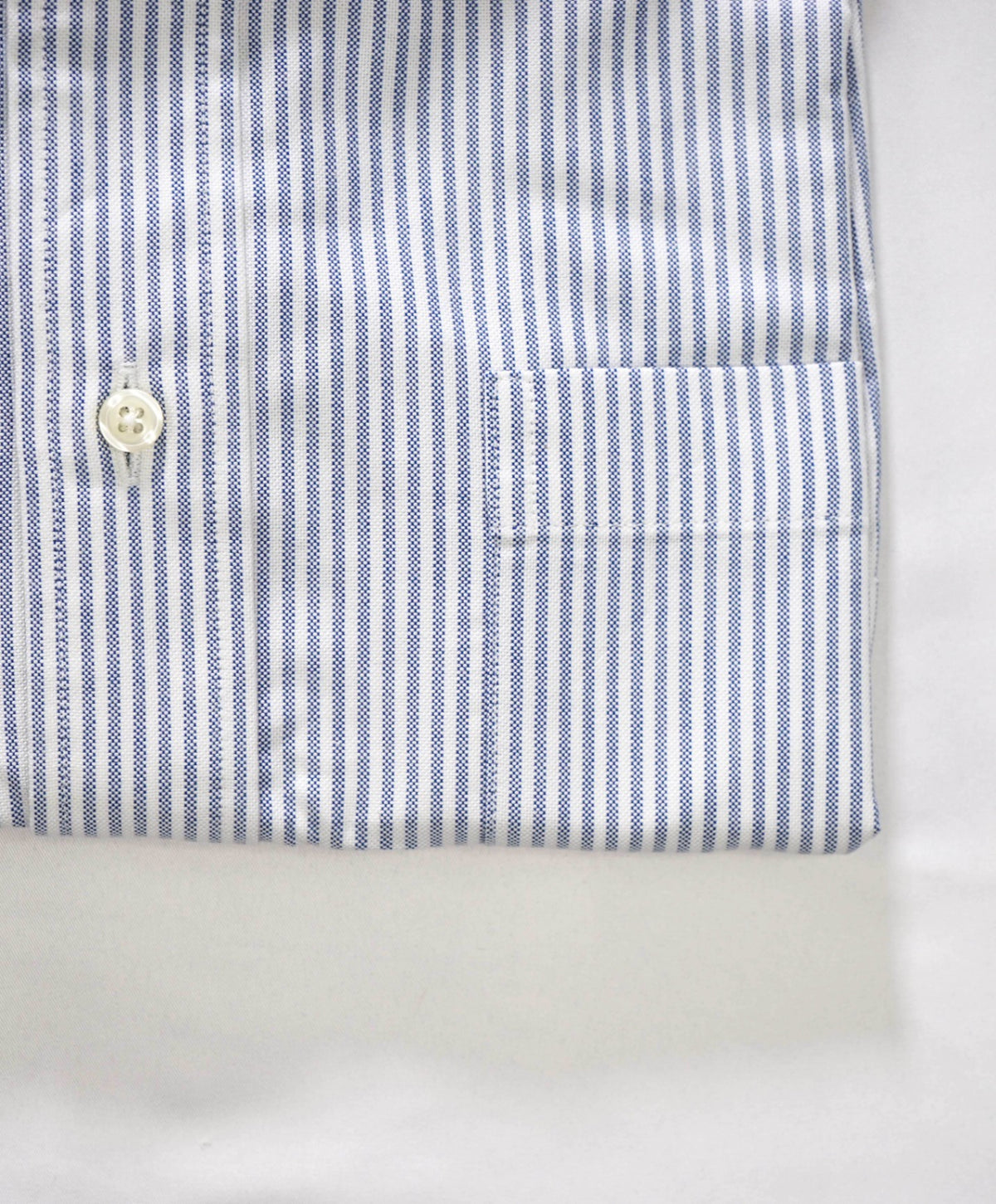 $198 BROOKS BROTHERS - Blue Stripe NON-IRON MAKERS & MERCHANTS Shirt - 15.5 - 32