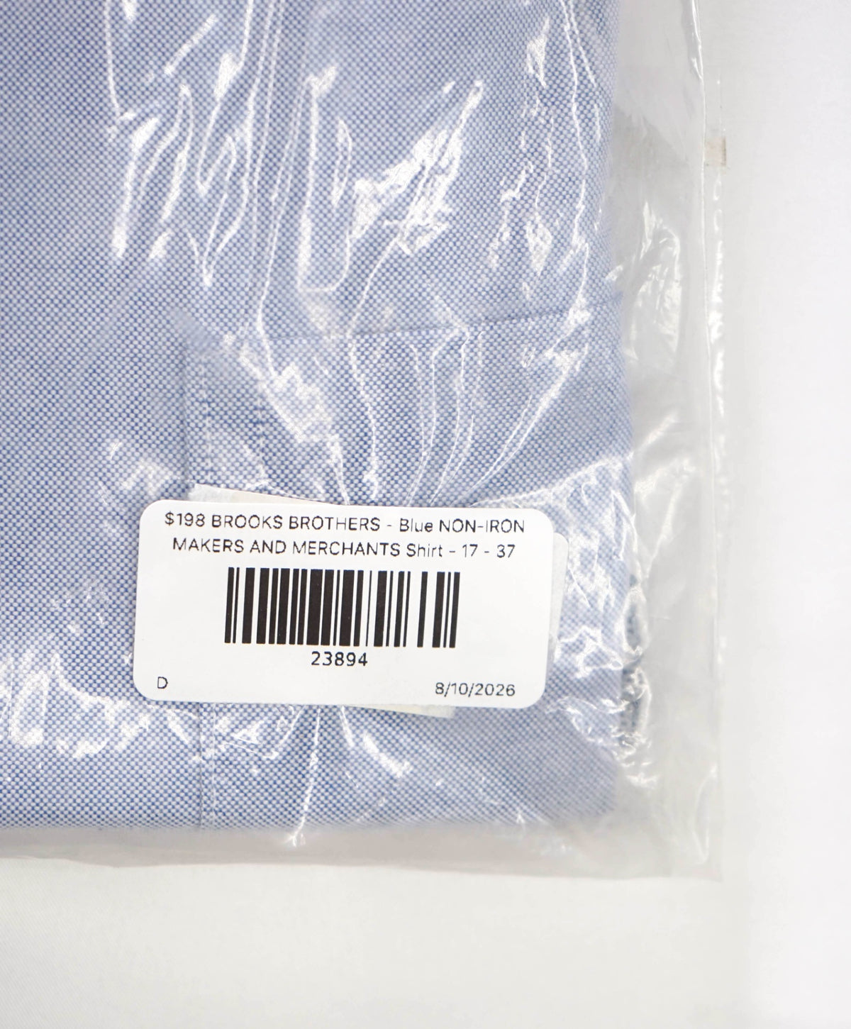 $198 BROOKS BROTHERS - Blue NON-IRON MAKERS & MERCHANTS Shirt - 17 - 37