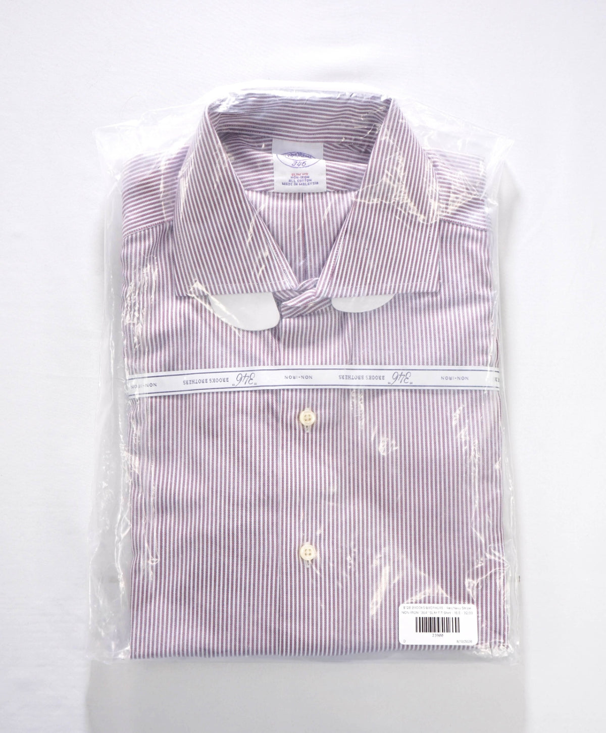 $128 BROOKS BROTHERS - Red/Navy NON-IRON "364" SLIM FIT Shirt - 15.5 - 32/33