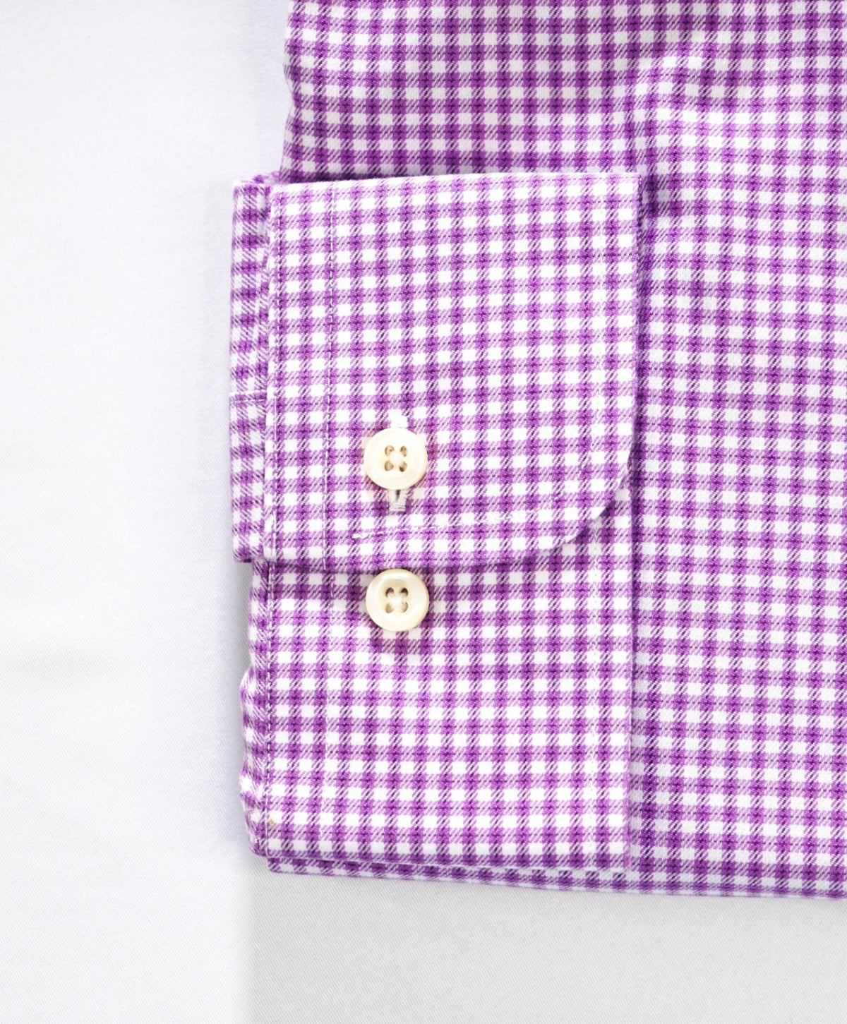$128 BROOKS BROTHERS - Purple Gingham NON-IRON "364" SLIM FIT Shirt - 15.5 - 32/33